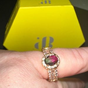 watermelon tourmaline ring  in rose gold